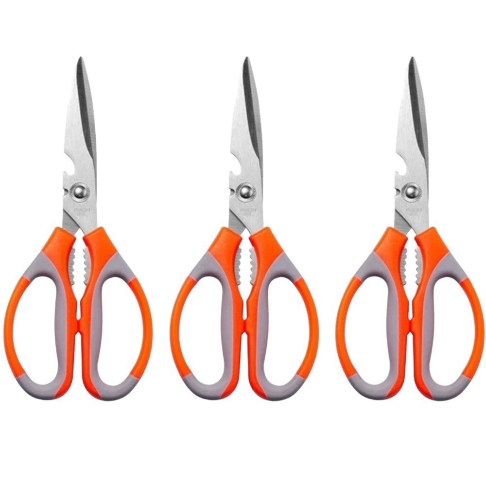 Kitchen Scissors 3 Ultra Sharp Orange Stainless Steel Kitchen Shears Meat Sb